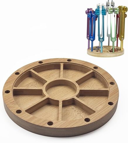 10pc Bamboo Holder for Tuning Fork Sound Healing – 10pc Organizer | Sound Healing Accessories | Tuning Fork Storage | Biofield Harmonization | 10 Capacity in Kuwait