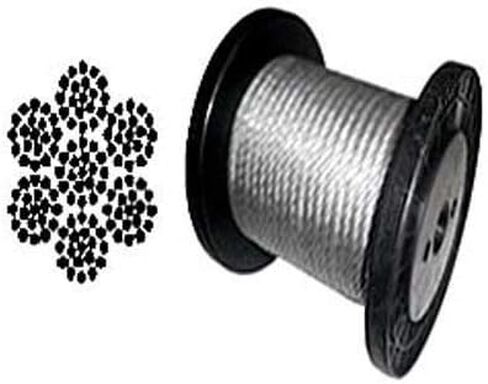منتجات HYW حبل سلك كابل الطائرات من الفولاذ المجلفن 7 × 7، 3/32 بوصة - 250 و500 و1000 قدم (بكرة 1000 قدم)، فضي in Saudi Arabia