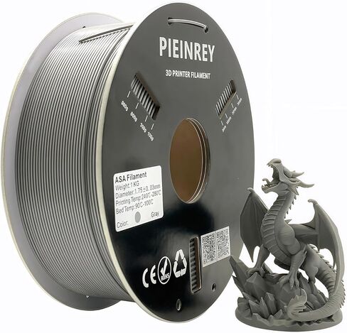 ASA Filament 1.75mm Grey, High UV & Heat & Weather Resistant Filament - ASA 3D Filament Perfect for Printing Outdoor Functional Parts, Dimensional Accuracy +/- 0.02mm,1KG in Saudi Arabia