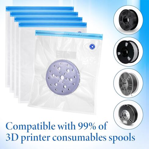 80 Pcs 3D Filament Storage Bags Kit, 50 Pcs 3D Printer Filaments Vacuum Storage Bag 13.4 x 11.8 Inch with 5 Sealing Clip 25 Humidity Indicator Cards for Keep Filament Dry in Saudi Arabia