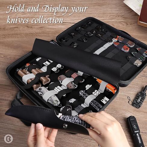BRANTMAKER Knife Display Case, Knife Case for 61+ Pocket Knives, Collection Box with Portable Shoulder Strap, Knife Storage Items (Box Only) in Kuwait