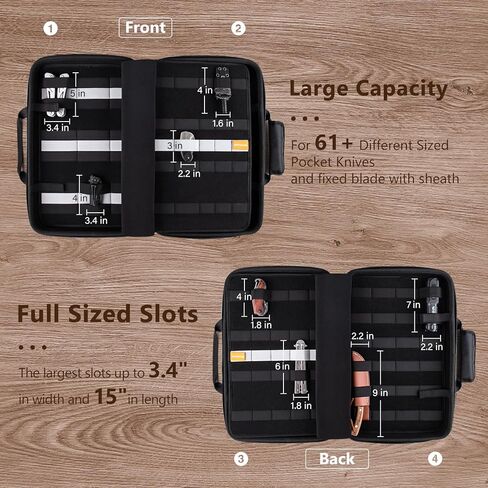 BRANTMAKER Knife Display Case, Knife Case for 61+ Pocket Knives, Collection Box with Portable Shoulder Strap, Knife Storage Items (Box Only) in Kuwait