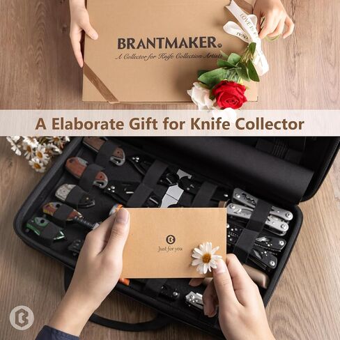 BRANTMAKER Knife Display Case, Knife Case for 61+ Pocket Knives, Collection Box with Portable Shoulder Strap, Knife Storage Items (Box Only) in Kuwait