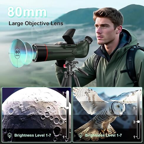 تلسكوب ذكي، تلسكوبات إلكترونية رقمية مع كاميرا تصوير فلكي 4K، جهاز رصد بشاشات مزدوجة داخلية وخارجية للبالغين والأطفال والمبتدئين في علم الفلك مع بطاقة 64 جيجا in Kuwait