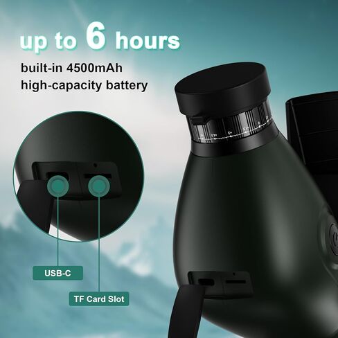 تلسكوب ذكي، تلسكوبات إلكترونية رقمية مع كاميرا تصوير فلكي 4K، جهاز رصد بشاشات مزدوجة داخلية وخارجية للبالغين والأطفال والمبتدئين في علم الفلك مع بطاقة 64 جيجا in Kuwait