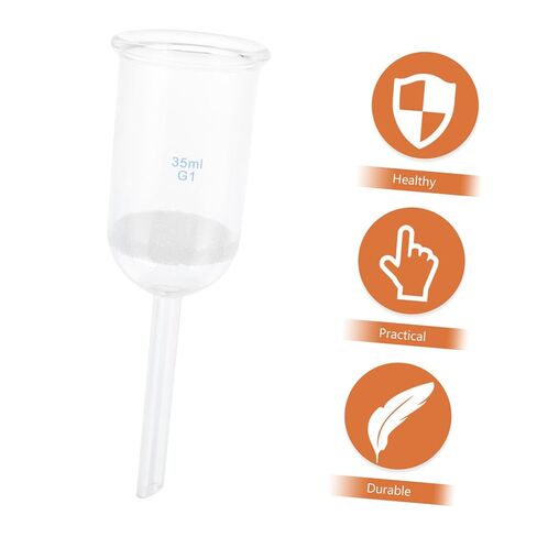GARVALON Glass Filtering Funnel Acid-Resistant Sand Funnel 35ml G1 Laboratory Glassware for Chemical Experiments and Filtration Tasks in Kuwait