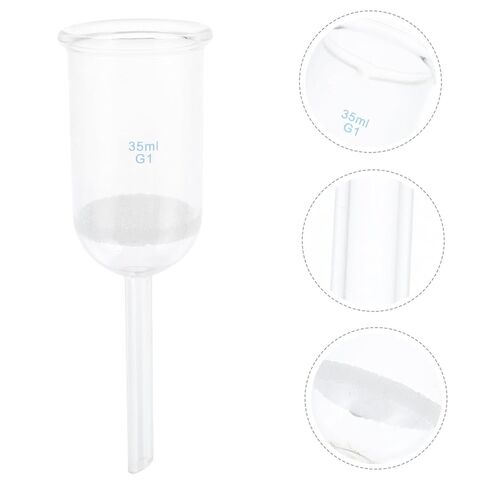 GARVALON Glass Filtering Funnel Acid-Resistant Sand Funnel 35ml G1 Laboratory Glassware for Chemical Experiments and Filtration Tasks in Kuwait
