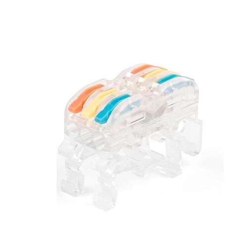Universal Compact Wiring Splicing Conector Din Rail Wire Connector Fast Universal Compact Electric Cable Light Lamp Conector Wiring Conductor Terminal Block 2/3pin(K412M) in Kuwait