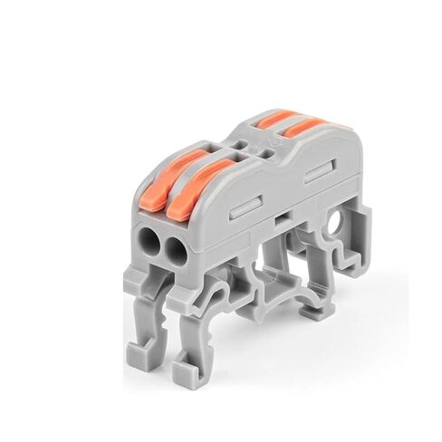 Universal Compact Wiring Splicing Conector Din Rail Wire Connector Fast Universal Compact Electric Cable Light Lamp Conector Wiring Conductor Terminal Block 2/3pin(K412M) in Kuwait