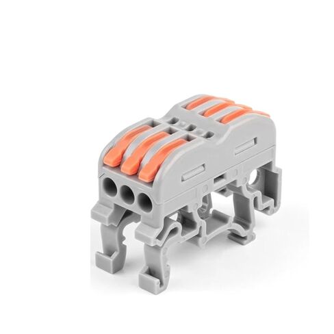Universal Compact Wiring Splicing Conector Din Rail Wire Connector Fast Universal Compact Electric Cable Light Lamp Conector Wiring Conductor Terminal Block 2/3pin(K412M) in Kuwait
