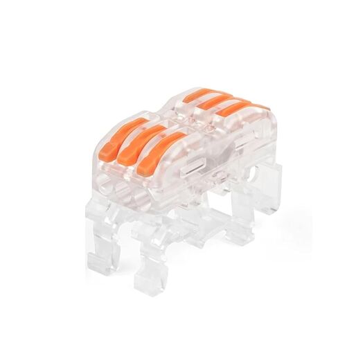 Universal Compact Wiring Splicing Conector Din Rail Wire Connector Fast Universal Compact Electric Cable Light Lamp Conector Wiring Conductor Terminal Block 2/3pin(K412M) in Kuwait