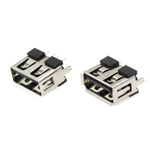 fengpeng 10 قطعة/الوحدة أنثى حافة مسطحة USB 2.0 4 دبوس قدم نوع A 180 الجانب إدراج تهمة التوصيل المقبس جاك موصل سلك محول (نمط 2,50 قطعة) in Kuwait
