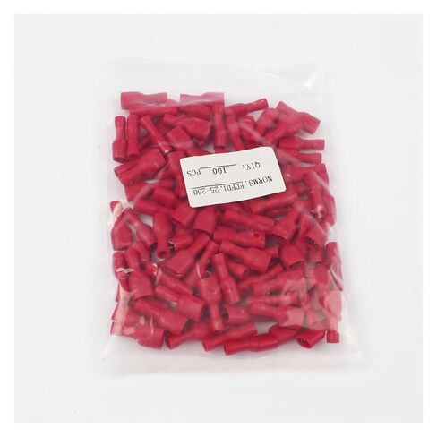 fengpeng FDFD1-250 FDFD1.25-250 Insulating Female Insulated Electrical Crimp Terminal Connectors Cable Wire Connector 100PCS/Pack FDFD in Saudi Arabia