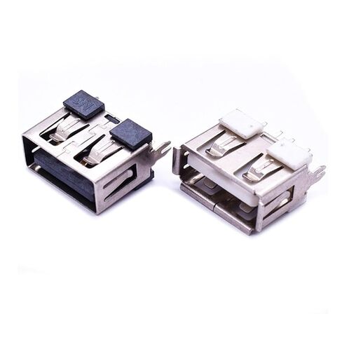 fengpeng 10 قطعة/الوحدة أنثى حافة مسطحة USB 2.0 4 دبوس قدم نوع A 180 الجانب إدراج تهمة التوصيل المقبس جاك موصل سلك محول (نمط 2,10 قطعة) in Kuwait