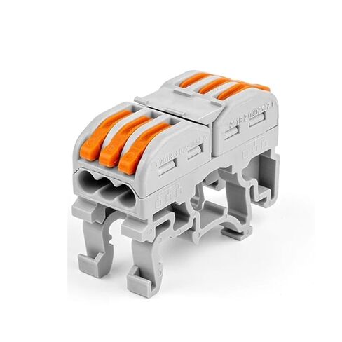 Universal Compact Wiring Splicing Conector DIN Rail Fast Wire Cable Connectors 3/5Pin Universal Compact Conductor Spring Splicing Wiring Connector Push-in Terminal Block(2215) in Saudi Arabia