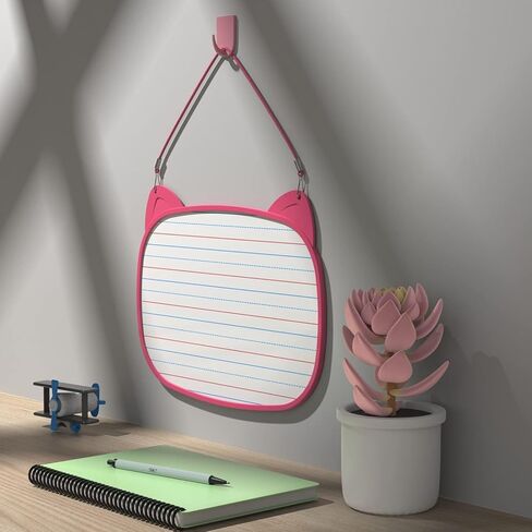 لوح مسح جاف مغناطيسي، لوح أبيض صغير للمسح الجاف مقاس 12 × 9 بوصة مع 5 قطع من أقلام المسح الجاف، لوح مسح جاف مزدوج الجوانب مع خطوط، سبورة بيضاء صغيرة معلقة للأطفال (وردي) in Kuwait