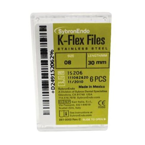 كير الأسنان 15206 SybronEndo K-Flex Files الفولاذ المقاوم للصدأ 30 مم #08 6/Bx in Kuwait