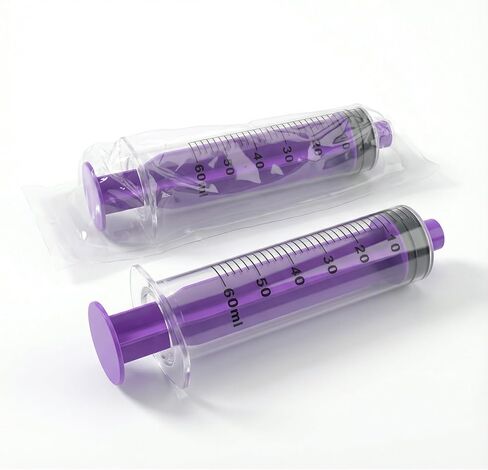60ml Syringes with Cap without Needle - 60cc Plastic Syringe for Liquid, Feeding, Blister-Packed, Pack of 20 in Kuwait