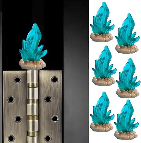 Cute Mini Creative Noctilucent Marine Animals, Blue Seagrass Hinge Heads Decorative Topper Set 6PCS, Home Decoration,Magnetic Hinge Head Toppers Door Hinge in Saudi Arabia