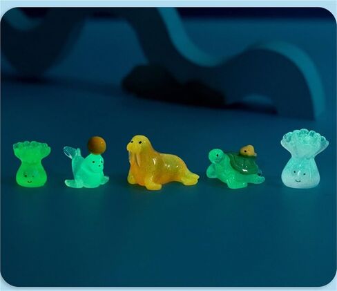 Cute Mini Creative Noctilucent Marine Animals, Blue Seagrass Hinge Heads Decorative Topper Set 6PCS, Home Decoration,Magnetic Hinge Head Toppers Door Hinge in Saudi Arabia