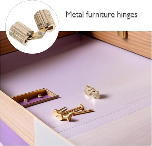 VALICLUD 10 قطع مفصلات خزانة غير مرئية مخفية 8 مم مفصلات أسطوانة نحاسية صلبة زاوية فتح 180 درجة لمشروعات صندوق المجوهرات اليدوية وأبواب الأثاث الصغيرة in Kuwait