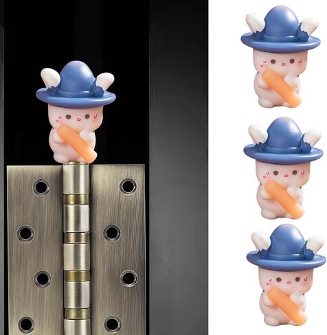 Cute Mini Creative Magician, Take The Magic Wand Rabbit Hinge Heads Decorative Topper Set 3PCS, Home Decoration,Magnetic Hinge Head Toppers Door Hinge in Saudi Arabia
