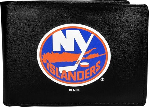 محفظة NHL New York Islanders للجنسين Siskiyou Sportsbi-Fold بشعار كبير، أسود، مقاس واحد in Saudi Arabia