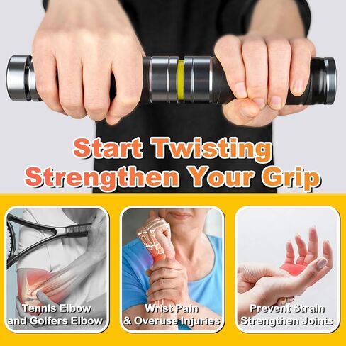 Forearm Strengthener and Wrist, Adjustable Resistance for Hand, Wrist & Forearm Strengthener with All-Metal Build, Portable Wrist Roller Exercise Equipment for Home Gym in Saudi Arabia