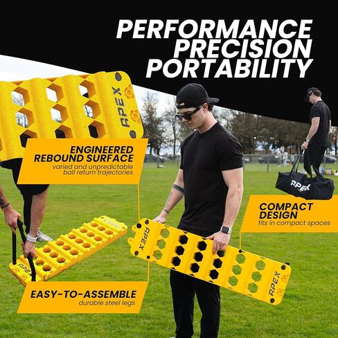 لوحة Apex Sports لكرة القدم مع 4 إعدادات زاوية قابلة للتعديل - مدرب تمرير كرة القدم المحمول ومدرب الكرة الطائرة مع حقيبة حمل وحقيبة رمل in Kuwait
