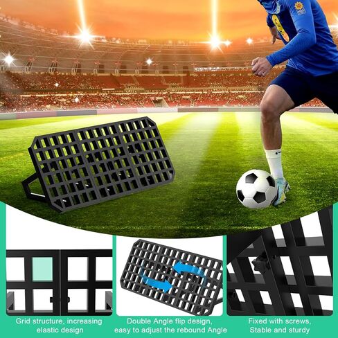 Soccer Rebounder Board, 2-Angles Portable Passing Board Soccer Wall for Backyard, Enhanced Rebound Performance, Stability, and Durability for Passing & Reaction Skills - Soccer Training Equipment in Kuwait
