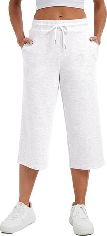 SPECIALMAGIC المرأة كابري السراويل للنساء 20 "الغوص كابري Sweatpants عالية الخصر مستقيم الساق بنطلون طويل وواسع لينة مريح صالح in Kuwait