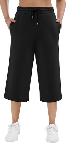SPECIALMAGIC المرأة كابري السراويل للنساء 20 "الغوص كابري Sweatpants عالية الخصر مستقيم الساق بنطلون طويل وواسع لينة مريح صالح in Saudi Arabia