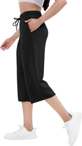 SPECIALMAGIC المرأة كابري السراويل للنساء 20 "الغوص كابري Sweatpants عالية الخصر مستقيم الساق بنطلون طويل وواسع لينة مريح صالح in Kuwait