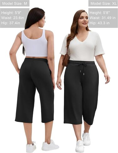 SPECIALMAGIC المرأة كابري السراويل للنساء 20 "الغوص كابري Sweatpants عالية الخصر مستقيم الساق بنطلون طويل وواسع لينة مريح صالح in Kuwait