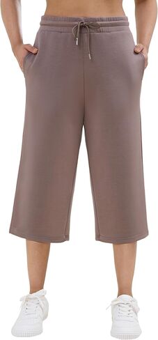SPECIALMAGIC المرأة كابري السراويل للنساء 20 "الغوص كابري Sweatpants عالية الخصر مستقيم الساق بنطلون طويل وواسع لينة مريح صالح in Kuwait