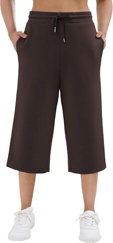 SPECIALMAGIC المرأة كابري السراويل للنساء 20 "الغوص كابري Sweatpants عالية الخصر مستقيم الساق بنطلون طويل وواسع لينة مريح صالح in Kuwait