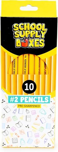 صناديق الإمداد بالمدرسة | 10 CT. حزمة قلم رصاص خشبي | 24 عبوات | قبل الحصن رقم 2 أقلام خشبية | 240 أقلام الرصاص in Kuwait