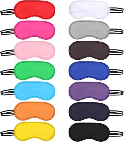 14 Pcs Multicolor Blindfolds for Games Eye Mask Sleep Sleeping Mask Travel Sleep Masks Team Building Games Party with Nose Pad and Adjustable Strap for Women Men Kids Unisex 14 Colors in Saudi Arabia