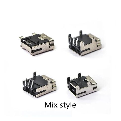 fengpeng Mini USB Female 10 Type Flat Edge SMT dip 5Pin Connectors Port Jack Tail Sockect Plug Terminals for Mobile(Style 2,20 Piece) in Saudi Arabia