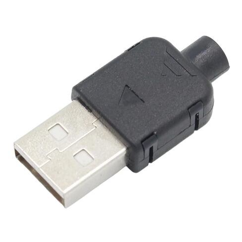 Fengpeng 10 مجموعات لتقوم بها بنفسك USB 2.0 موصل التوصيل نوع ذكر 4 دبوس الجمعية مأخذ توصيل محول لحام غلاف بلاستيكي أسود للاتصال البيانات in Kuwait