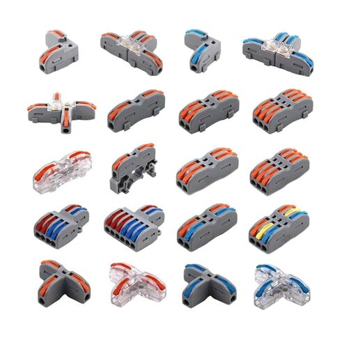 Universal Compact Wiring Splicing Conector Wire Connector 222-412 L+e+d Strip Lighting Electric Quick Connectors Conductor Push-in P421 2 3 Pin Splicing Terminal Blocks(T11WB,50PCS) in Saudi Arabia