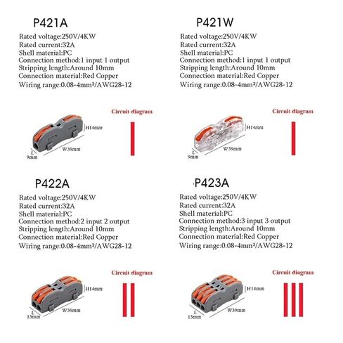 Universal Compact Wiring Splicing Conector Wire Connector 222-412 L+e+d Strip Lighting Electric Quick Connectors Conductor Push-in P421 2 3 Pin Splicing Terminal Blocks(T11WB,50PCS) in Saudi Arabia