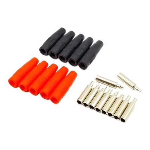 fengpeng 10Pcs Brass 4mm Banana Female Insulated Jack Plug Wire Solder Connector in Kuwait