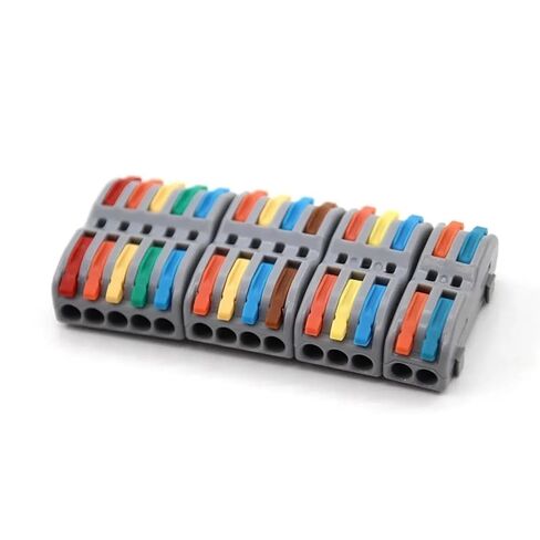 Universal Compact Wiring Splicing Conector Wire Connector 222 3 4 5 Pin Splicing Terminal Blocks L+e+d Strip Lighting Electric Quick Connectors Conductor Rail Conector(K42,30PCS) in Saudi Arabia