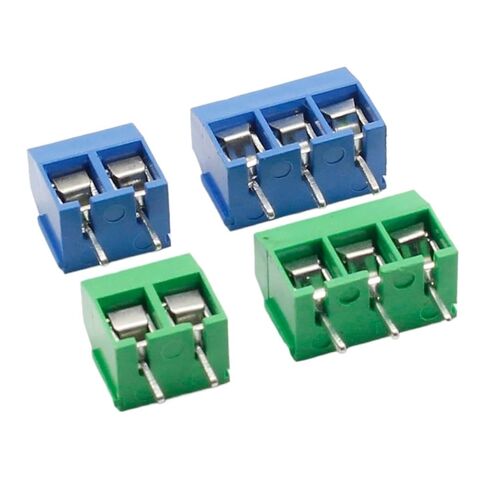 fengpeng 100PCS/Lot KF301-2P KF301-3P KF301-5.0-3P KF301 Screw 3Pin 5.0mm Straight Pin PCB Terminal Block Connector Blue and Green(Blue,2P) in Saudi Arabia
