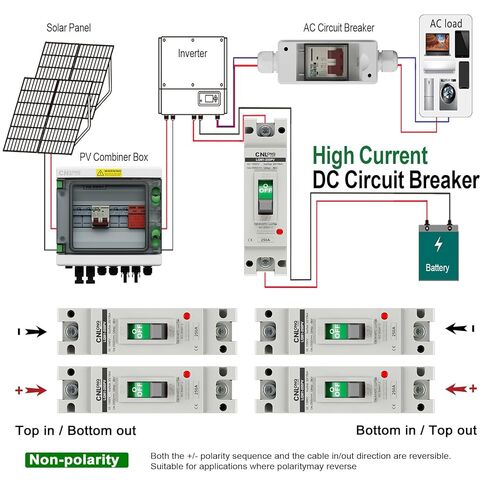 250Amp Molded Case Circuit Breaker MCCB 1 Pole DC250V Battery Disconnect Switch, PV Circuit Breaker or Main Power for Boat, Solar, UPS and Battery in Saudi Arabia