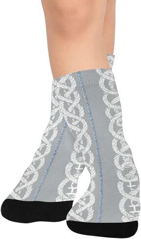 جوارب المشي لمسافات طويلة بتصميم عقدة مرساة - جوارب شتوية حرارية سميكة دافئة للأولاد والبنات للمدرسة، والارتداء اليومي والأنشطة الخارجية in Kuwait