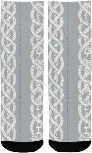 جوارب المشي لمسافات طويلة بتصميم عقدة مرساة - جوارب شتوية حرارية سميكة دافئة للأولاد والبنات للمدرسة، والارتداء اليومي والأنشطة الخارجية in Kuwait