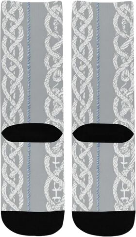 جوارب المشي لمسافات طويلة بتصميم عقدة مرساة - جوارب شتوية حرارية سميكة دافئة للأولاد والبنات للمدرسة، والارتداء اليومي والأنشطة الخارجية in Kuwait