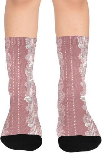 جوارب المشي لمسافات طويلة بتصميم الماس الوردي - جوارب شتوية حرارية سميكة دافئة للأولاد والبنات الصغار للمدرسة، والارتداء اليومي والأنشطة الخارجية in Kuwait